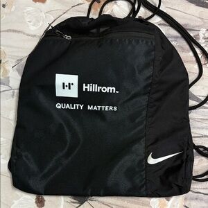 Nike Black Drawstring Backpack with White Logos